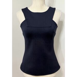 CK Bradley Navy Blue Sleeveless Ponte Sophia Top Size XS Office Business Shirt